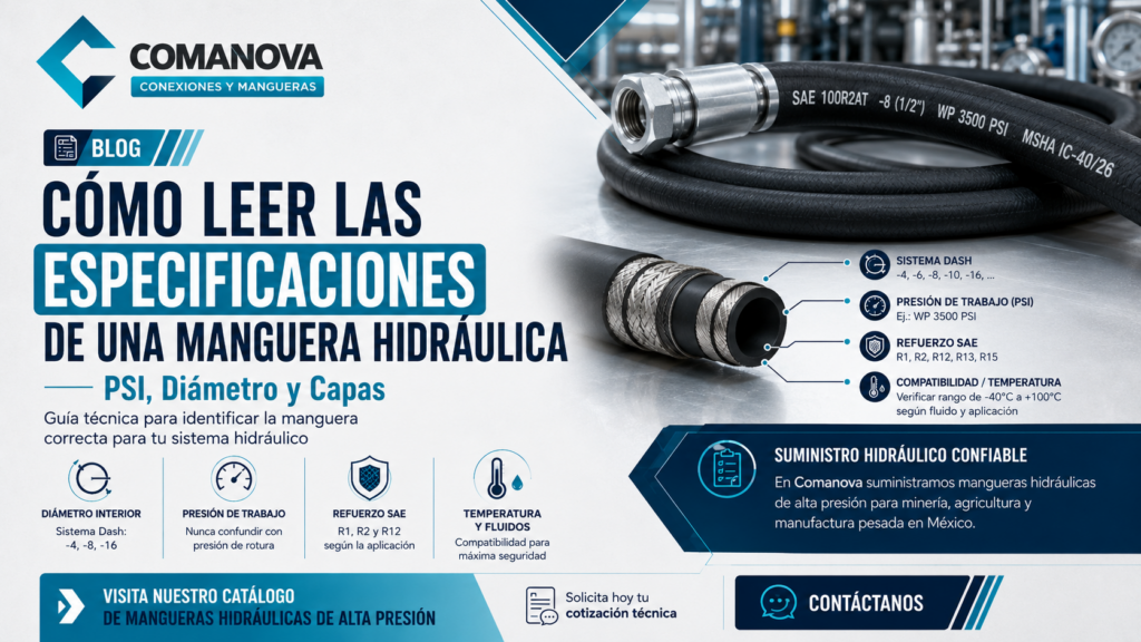 como leer especificaciones de una manguera de succion